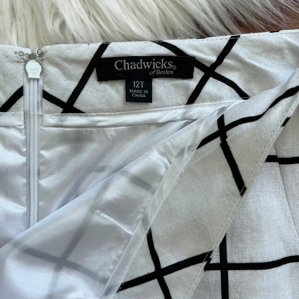 Vintage Chadwicks of Boston Linen Blend Windowpane Pencil Skirt-12 Tall